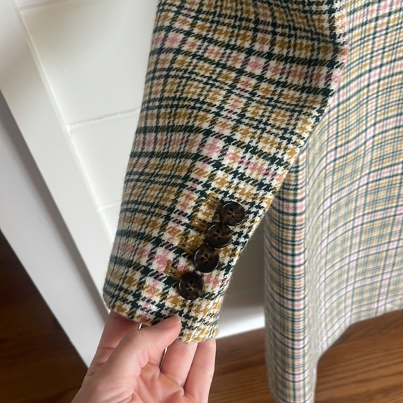 J Crew Italian Wool Plaid Coat - Picture 8 of 9